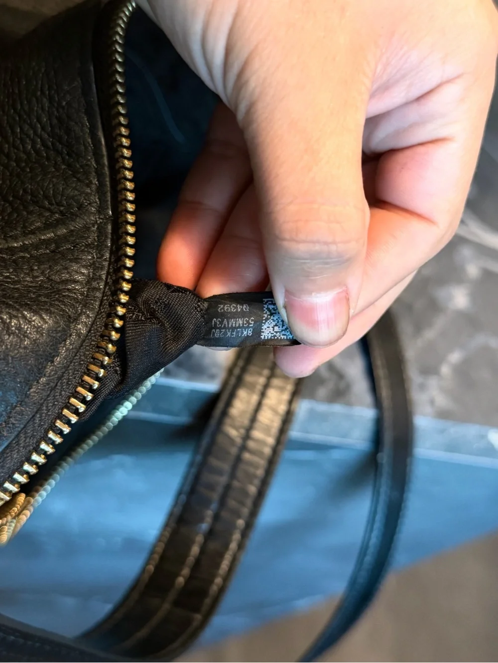 Michael Kors Black Pebbled Leather Shoulder Bag with Gold Logo